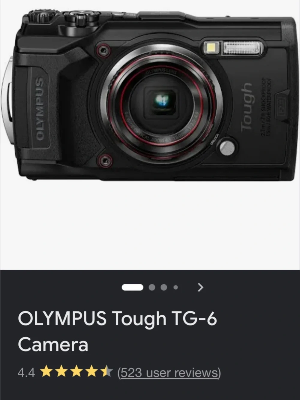 Olympus Black Compact Digital Camera COMPLETELY WATER PROOF